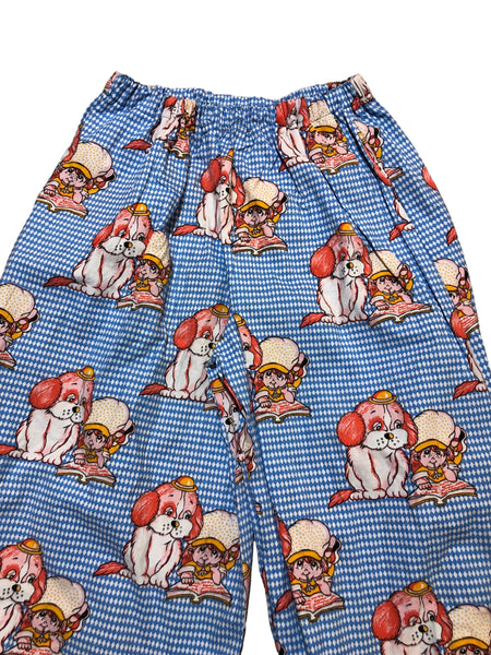 Custom Puppy Checkered Pattern Cotton Balloon Pant by Blim