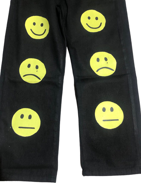 Black Denim Smiley Pant