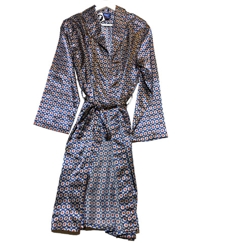 Vintage Harvey James Navy Satin Robe