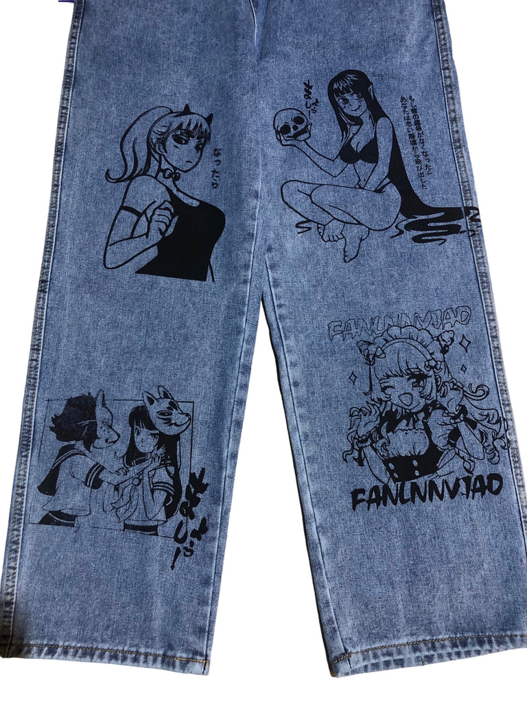 Our 4th customized jeans collection is heeeere 🤩😍🙈 your most requested  anime characters, hand painted on these hq denim pants… | Instagram