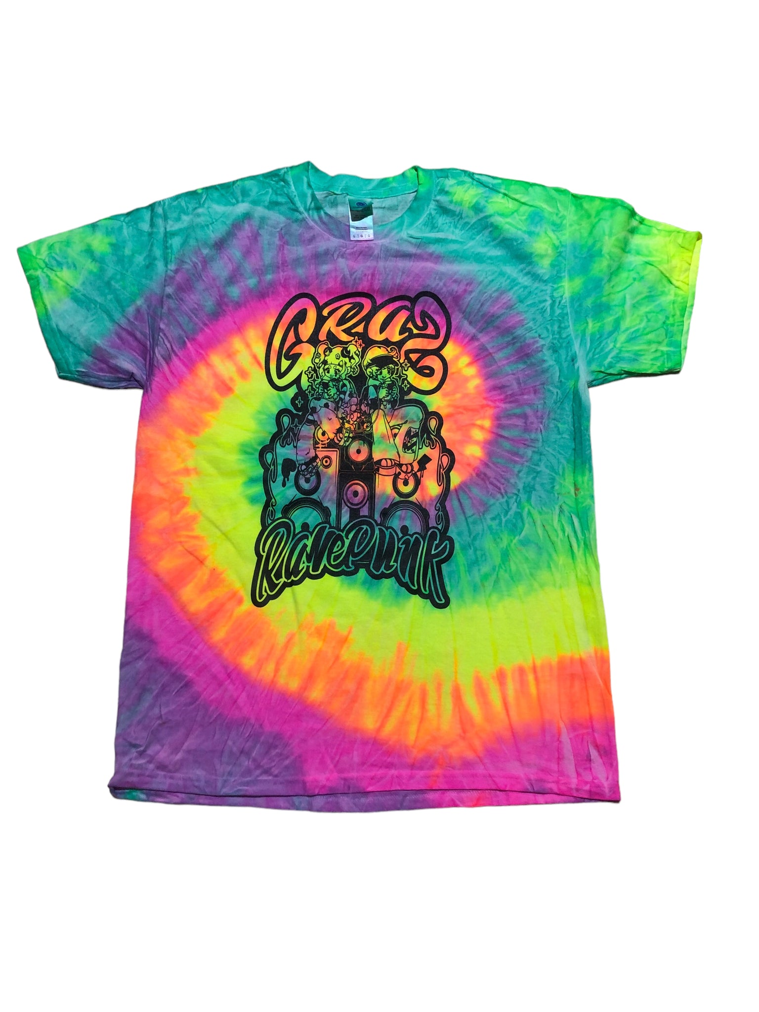 Foak Printed Rave punk Tie dye t by Grazcore