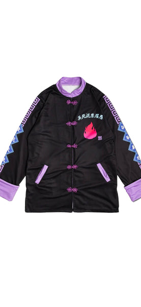 Black Purple Mandarin and Clouds" Jacket by ACDC RAG