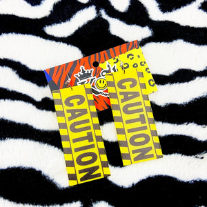 Caution earrings by King of Hearts