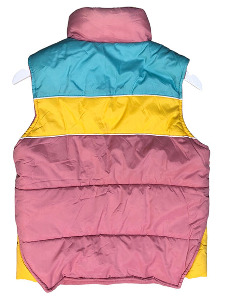 Vintage Coquet Color Block Puffer Vest