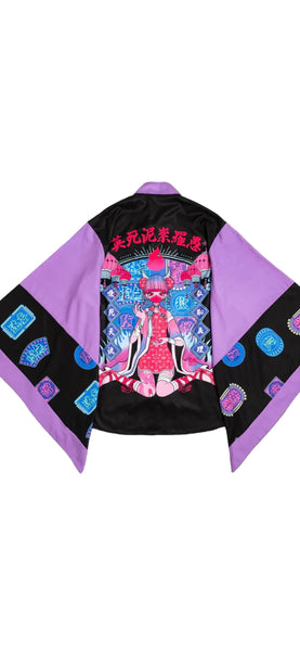 LAST ONE! “Black Purple Mandarin and Clouds" Jacket by ACDC RAG