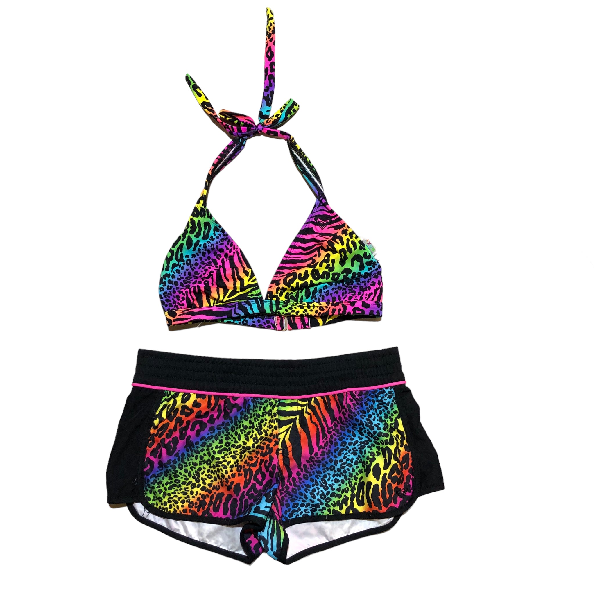 Vintage Roxy rainbow Leopard  Bikini set