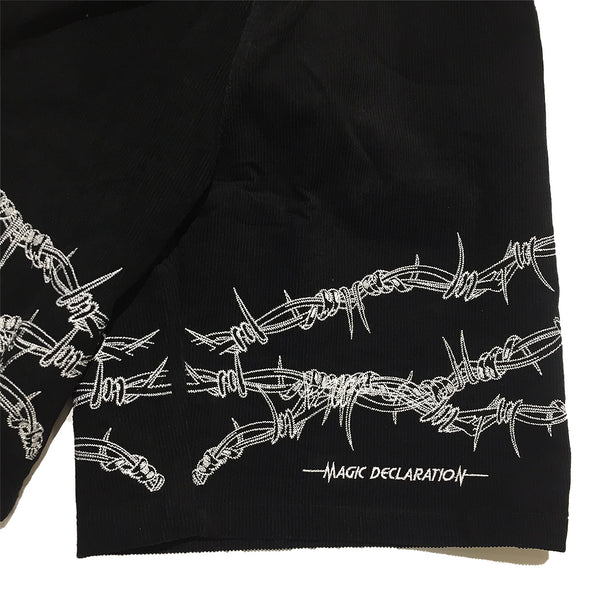 Magic Declaration Barbed Wire Corduroy Shorts Pants