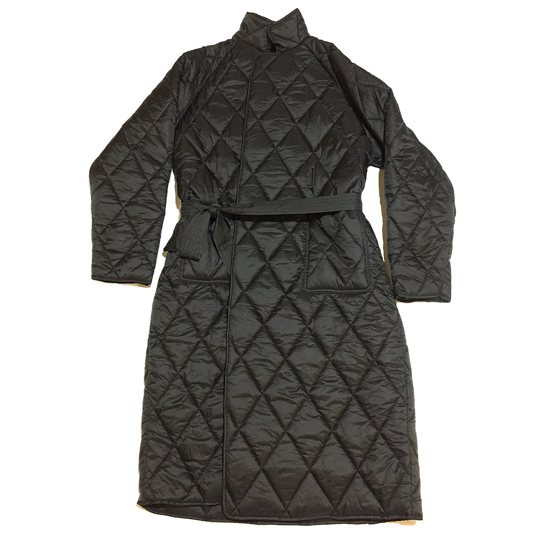 Black Quilted Long Coat