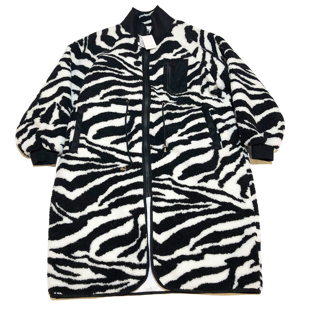 BACK IN STOCK!! Zebra Patterned Fleece Long Jacket