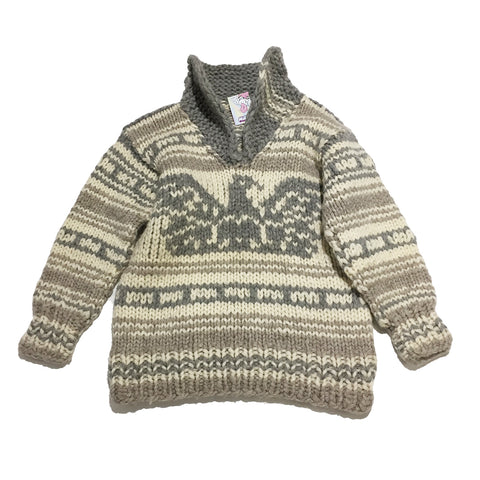 Vintage Grey White Heavy Knit Sweater