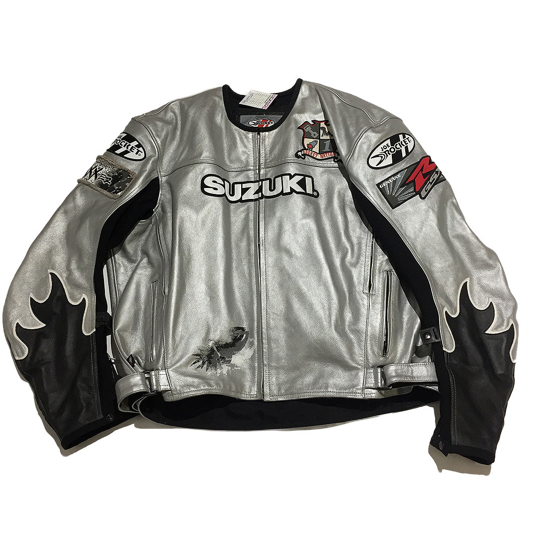 Vintage Suzuki Motorcycle Racing Genuine Leather Jacket