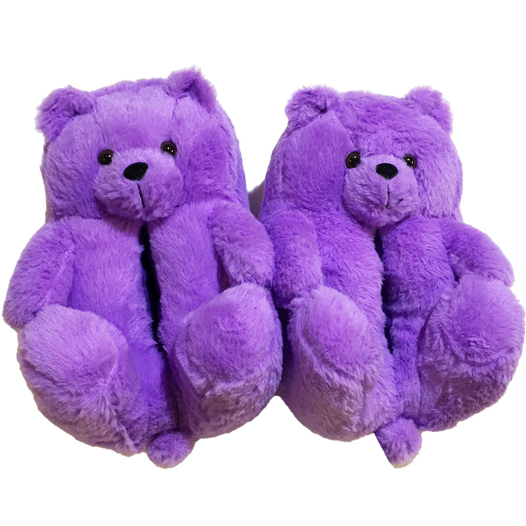 Purple Bear Soft Slippers