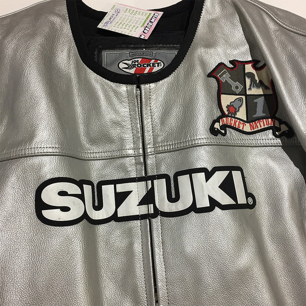 Vintage Suzuki Motorcycle Racing Genuine Leather Jacket