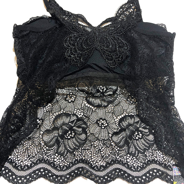 BACK IN STOCK! Black Lace Butterfly Camisole