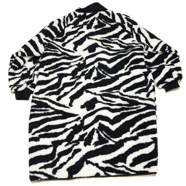 BACK IN STOCK!! Zebra Patterned Fleece Long Jacket