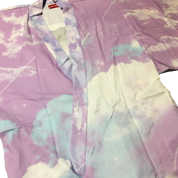 "Pastel Pink Blue Purple Space Cat" Kimono by ACDC RAG