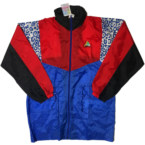 Schwarzenbach Red Black Blue Leopard Print Jacket