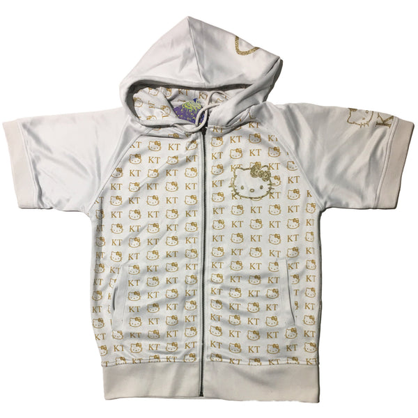 Hello Kitty Gold Embellished Short Sleeve Hoodie