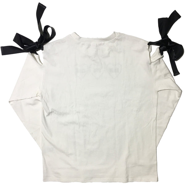W♡C Baby Girl Club Ribbon Shoulder Longsleeve Shirt