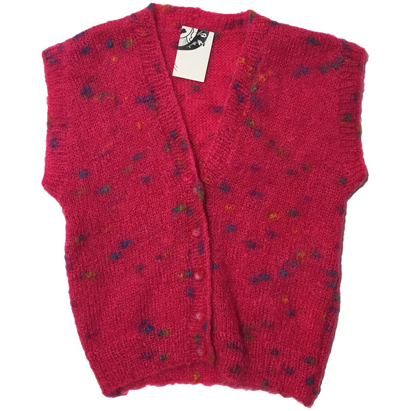 Pink Spotted Fleece Sweater Vest