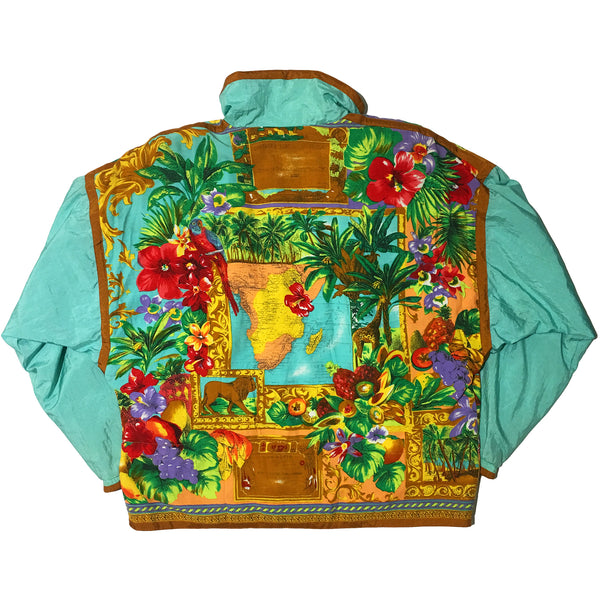 Baroque Style Teal Fruit & Flower Jacket