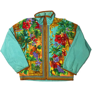 Baroque Style Teal Fruit & Flower Jacket