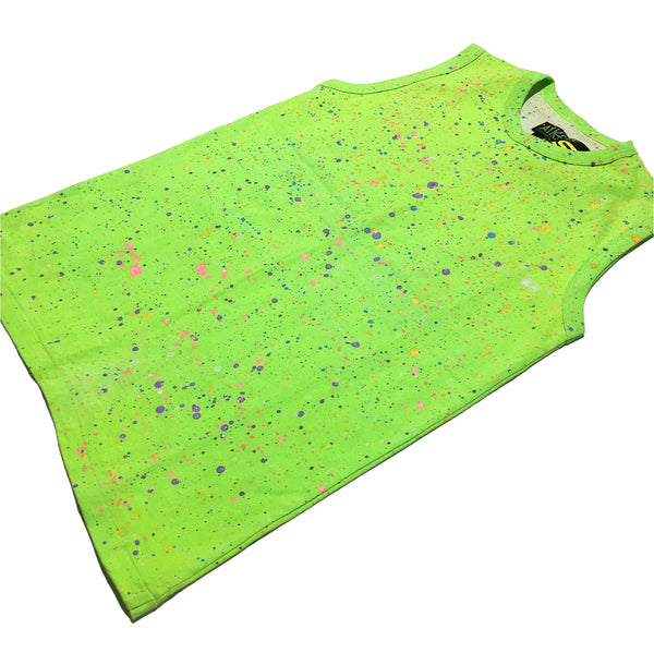 Aiko Sports Neon Green Splattered Tank Top