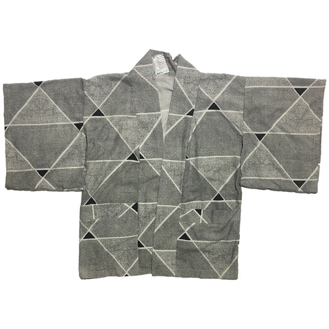 Black and White Speckled Triangle Pattern Haori