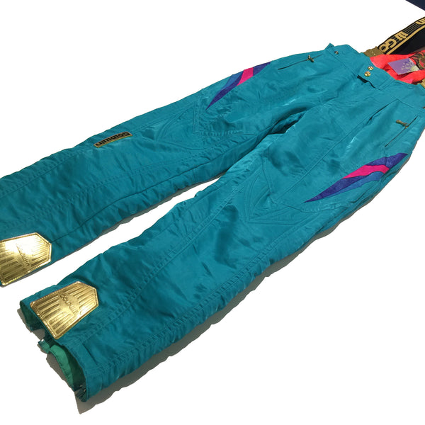 Goldwin Teal and Gold Accent Ski Pants