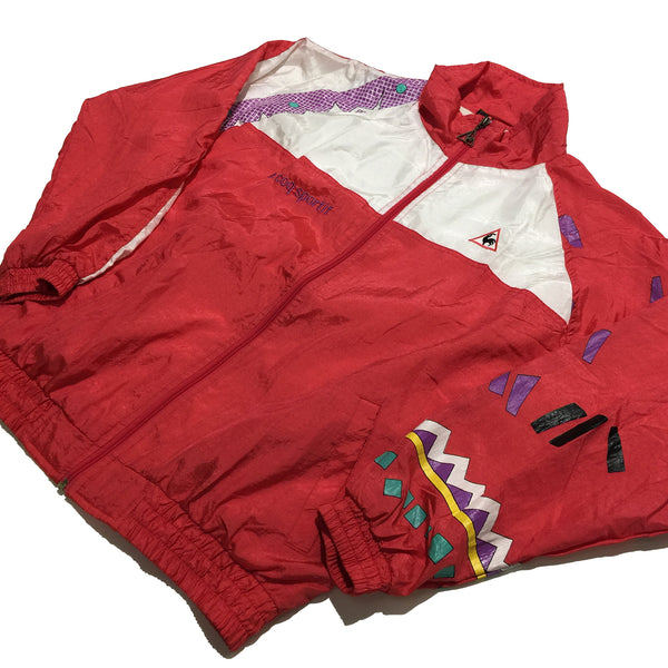 Le Coq Sportif Red and Vintage Detail Track Jacket