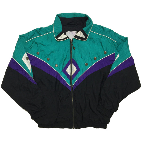 Casual Isle Teal, Purple, Button Detail Jacket