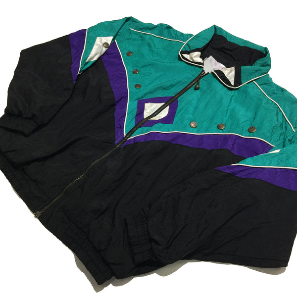 Casual Isle Teal, Purple, Button Detail Jacket