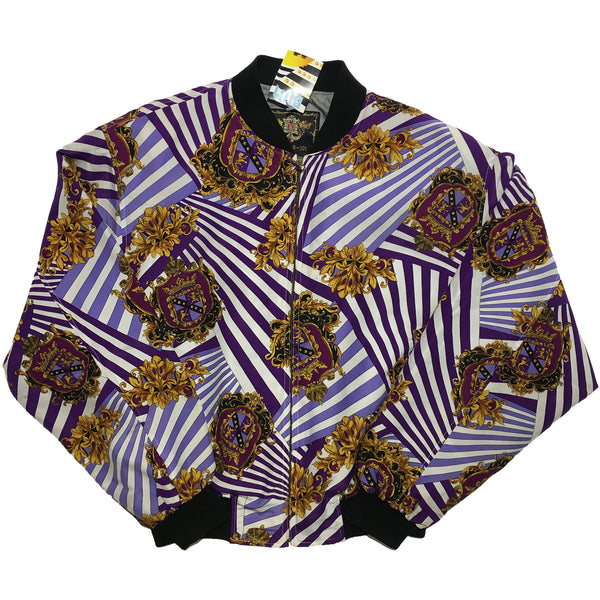 L'Studio Purple Crest and Stripe Pattern Jacket