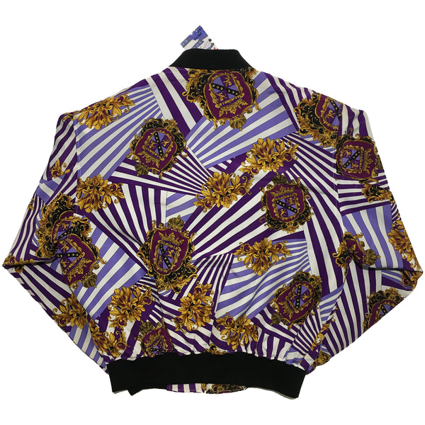 L'Studio Purple Crest and Stripe Pattern Jacket