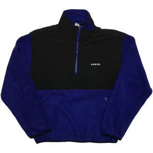 K-Swiss Black Nylon and Blue Fleece Half Zip Jacket