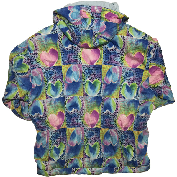 HEAD Blue, Green, and Pink Water Colour Heart Jacket