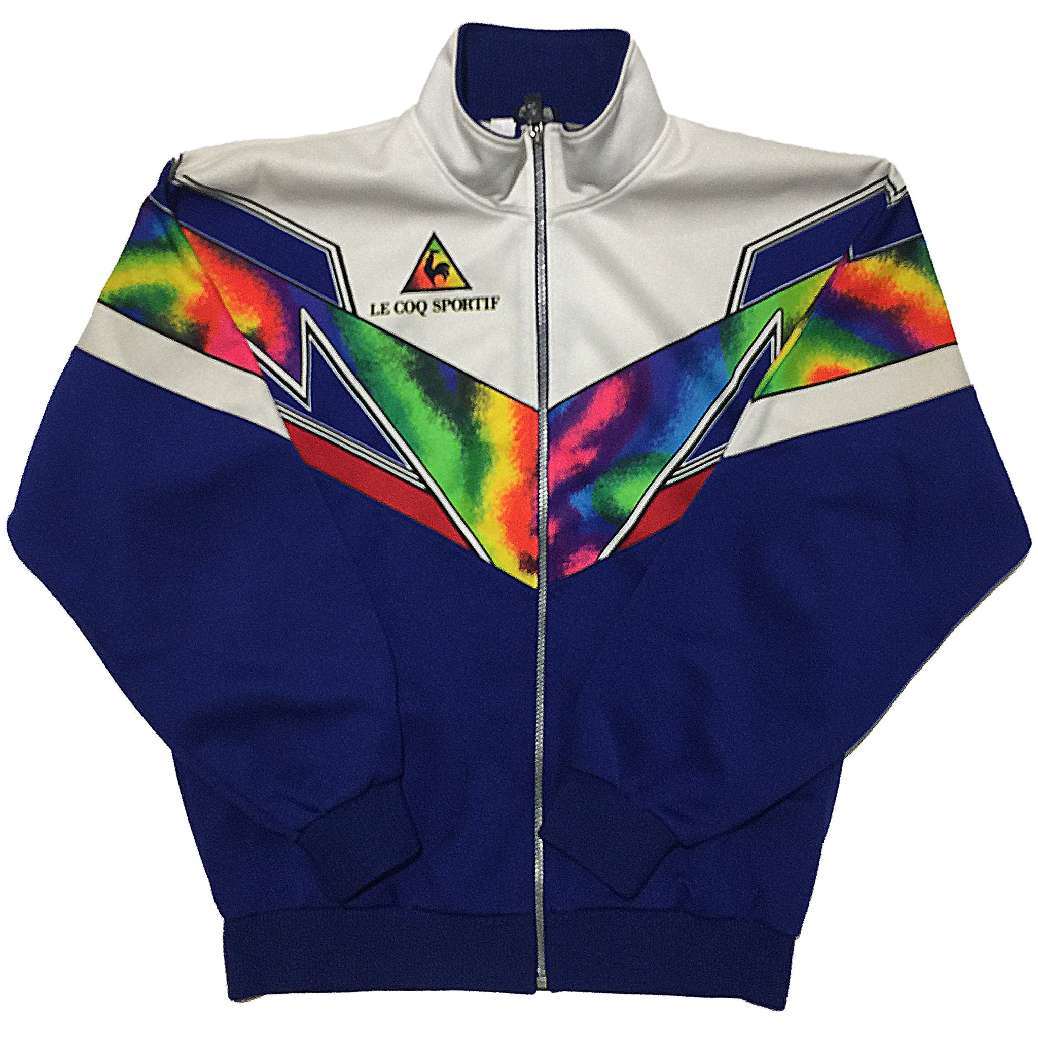 Le Coq Sportif Blue, Rainbow, and White Track Jacket