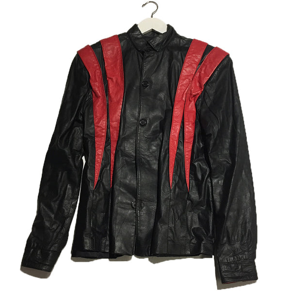 Red Accent Leather Jacket