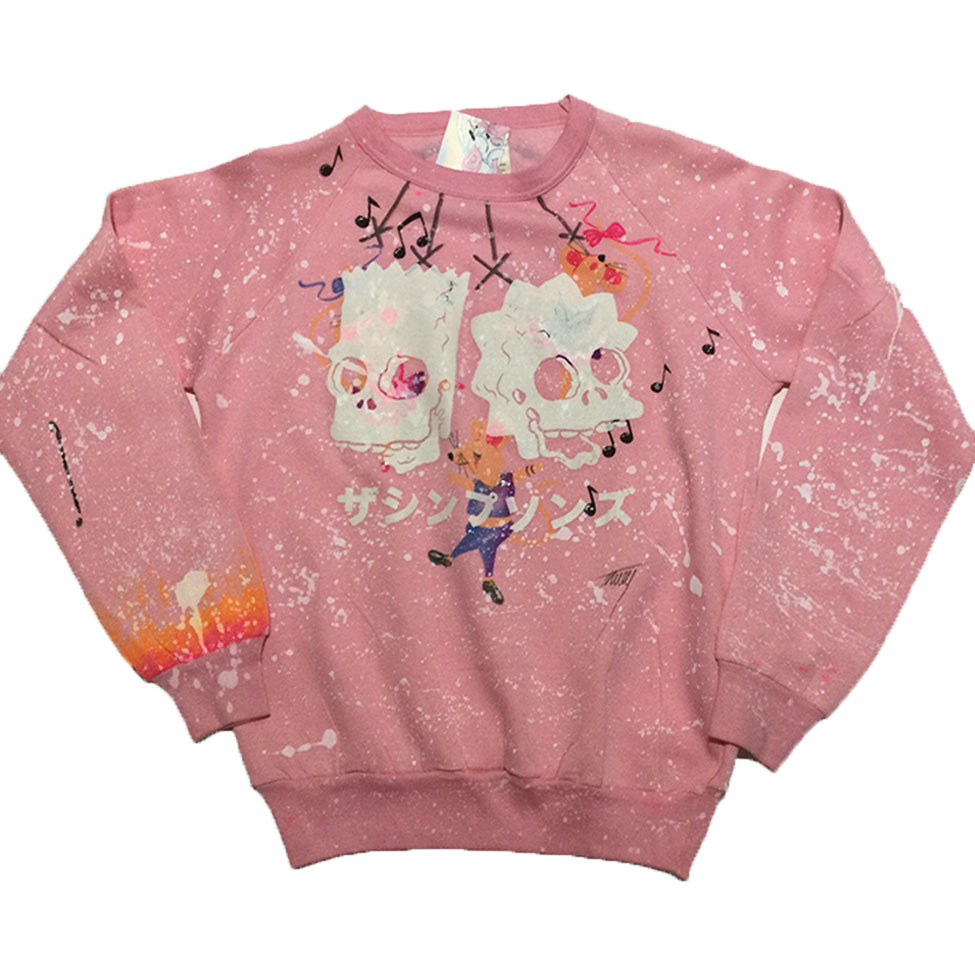 "Bart and Lisa" Pink Hand Splatter Sweater by Blim