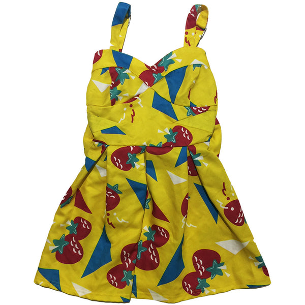 Vintage Galaxxxy Yellow Strawberry Dress