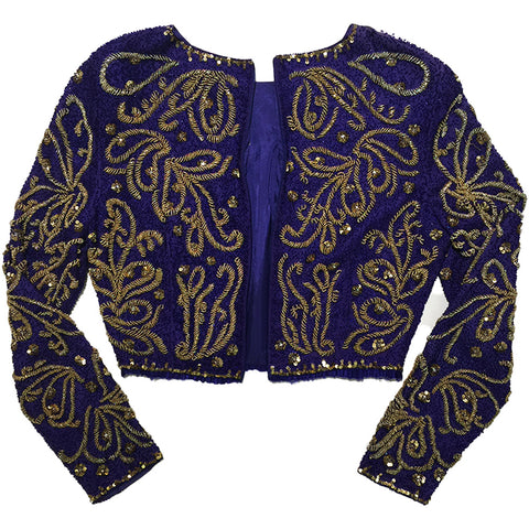 George F. Couture Blue Embellished Jacket