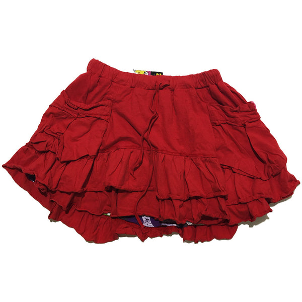 Kiitos Red and Rainbow Reversible Skirt