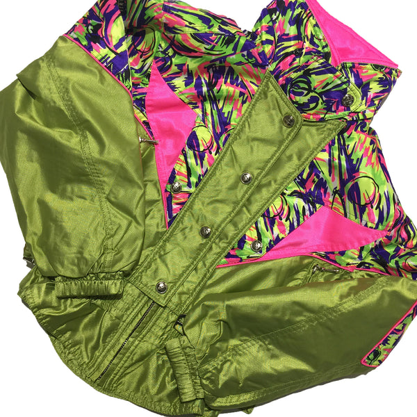 Descente Green and Pink Ski Jacket