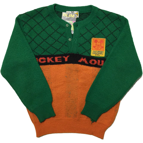 Mickey Mouse Youth Green and Orange  Sweater
