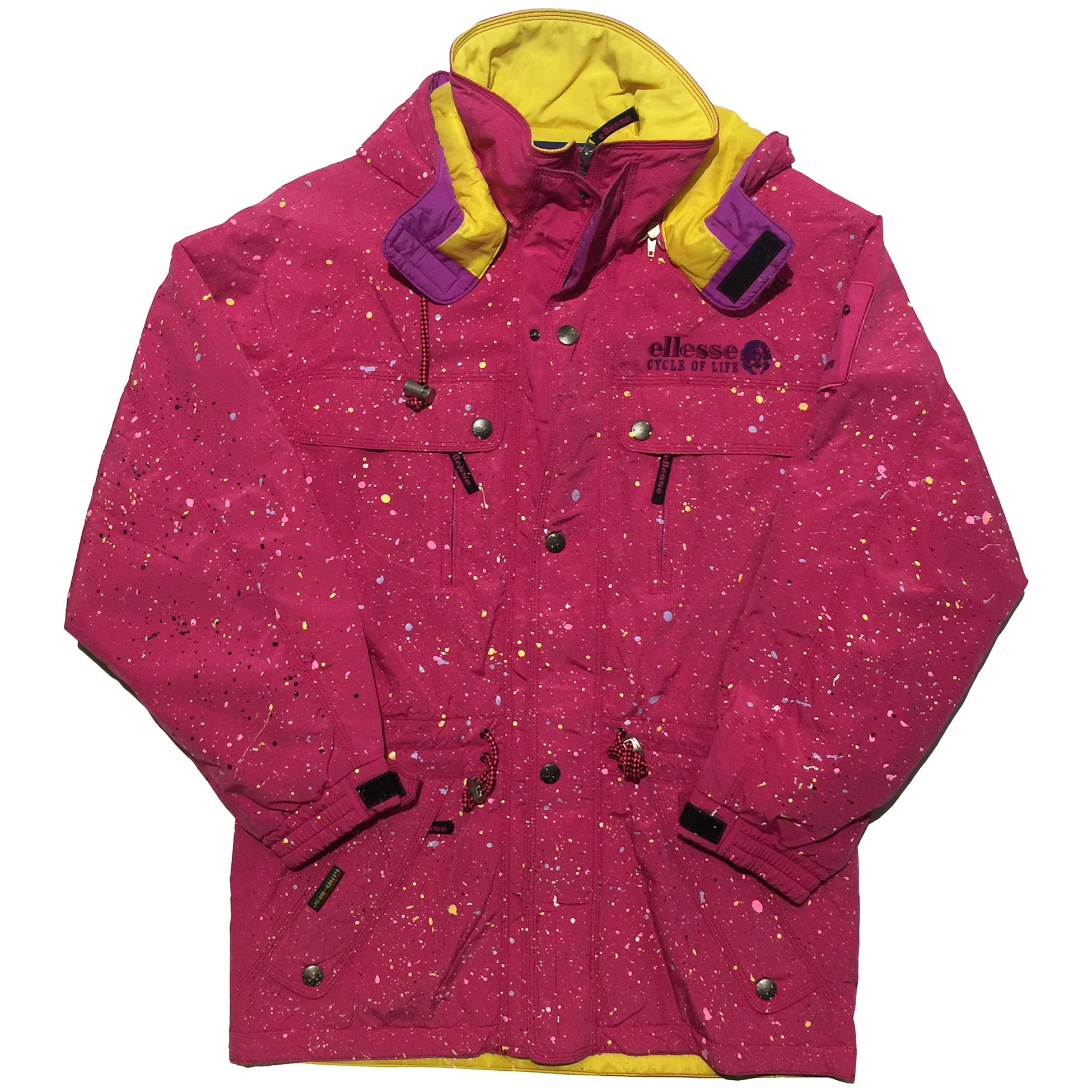 Ellesse Hand Splattered Pink and Yellow Jacket