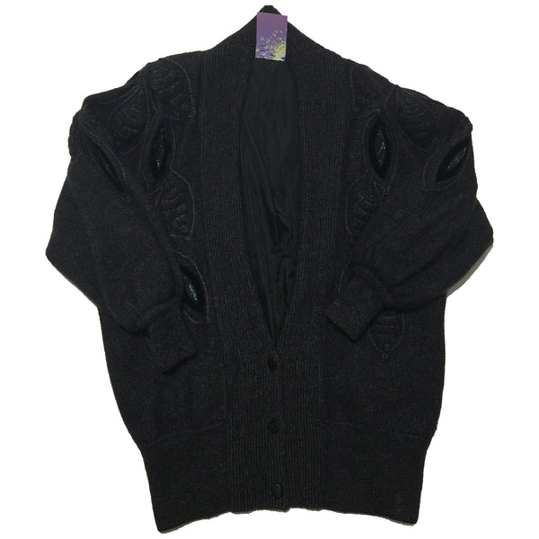 Black Wool Acrylic Wool Sweater