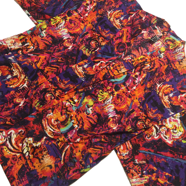 Abstract Orange, Red, and Blue Haori