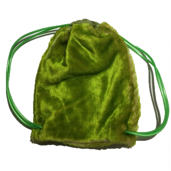 Adjustable Sling Bag Green Fleece With Pouch