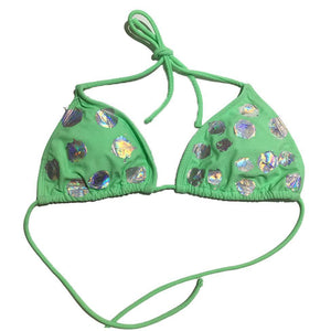 Mint Green Polka Dot Bikini Top