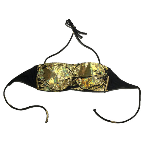 Gold Black Bikini Top